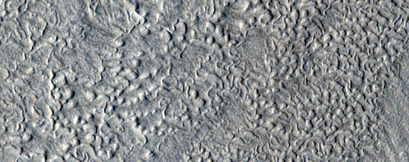 رواسب حول تلال في منخفض أركيديا (Arcadia Planitia)