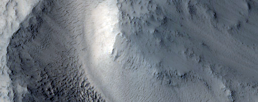 Valleys along Edge of Crater in Northwest Arabia Terra