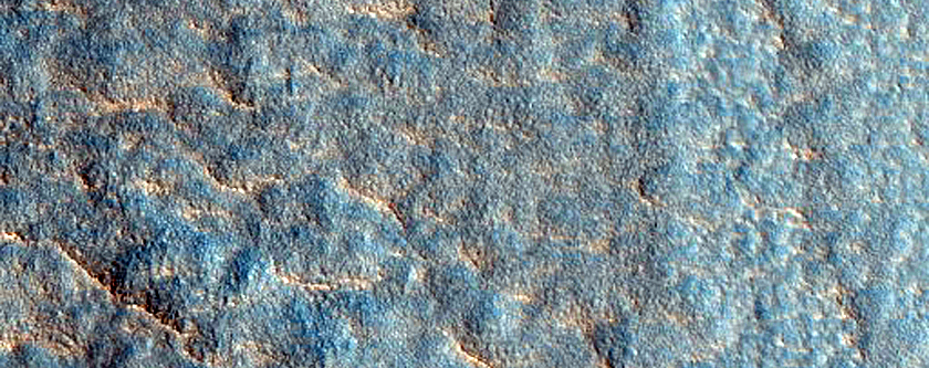 Cracks in Mid-Latitude Crater