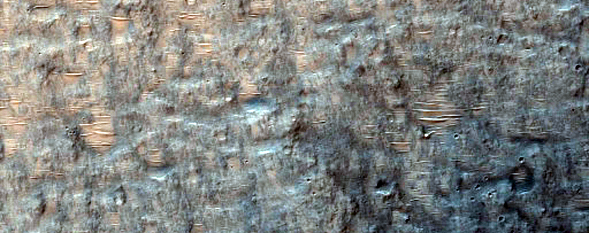 Bedrock Exposures on Crater Floor