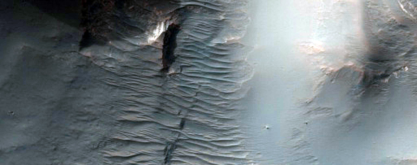 Layers in a Valley East of Terby Crater