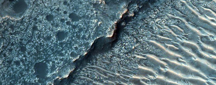 Monitor Dunes in Crater Northeast of Syrtis Major