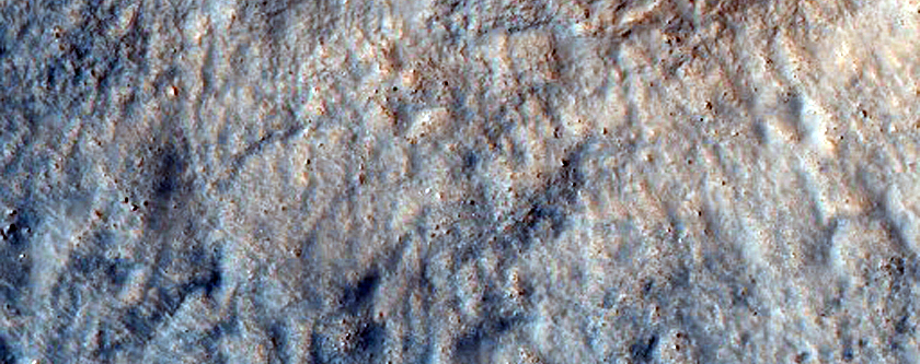 Northern Plains Crater with Striated Ejecta