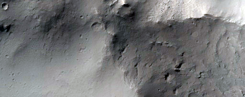 Layers in Crater Wall in Daedalia Planum