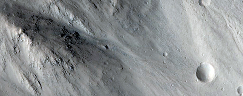 Possible Gullies in Crater in North Tempe Terra