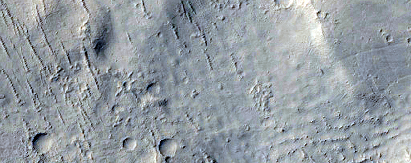 Bodem met kuilen nabij Marte Vallis