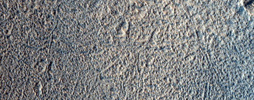 Een eenzame berg in Arcadia Planitia