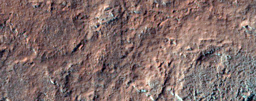 Interessante geologische formatie ten noordwesten van Hellas Planitia