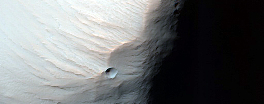 Central Peak of Elongated Crater
