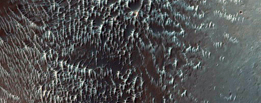 Valley in Meridiani Planum Highlands and Contact with Plains