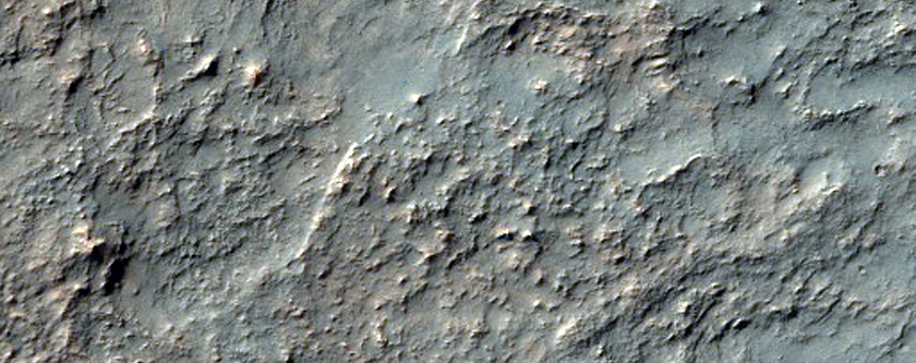 Bedrock Channel Northwest of Hellas Planitia