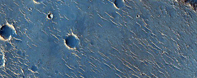 Erosion along Channel West of Elysium Mons