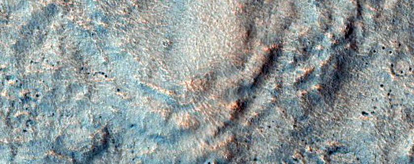 Crater Ejecta in Far Western Utopia Region