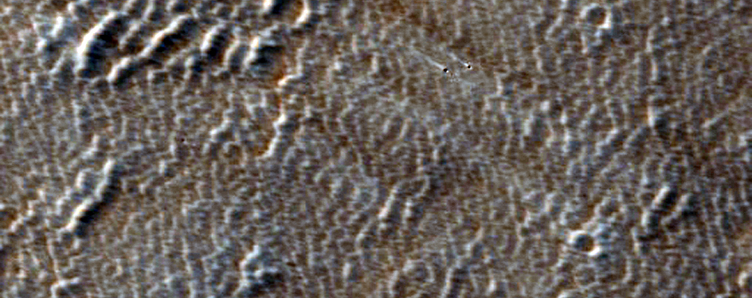 Portion of Lobate Deposit Off Arsia Mons West Flank