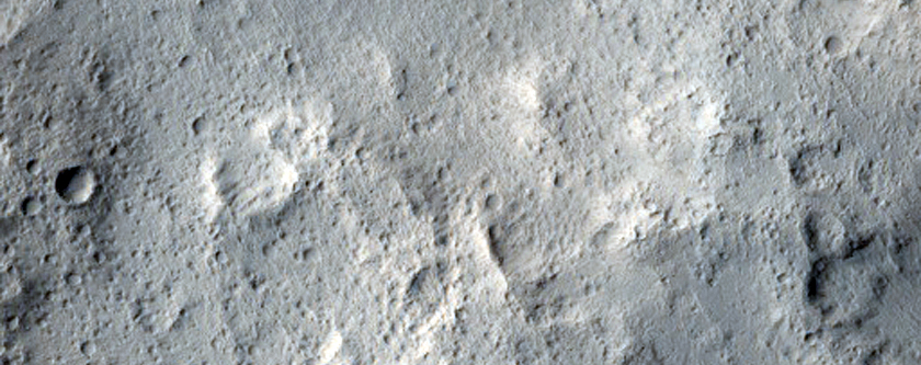 Trough Cutting through Hill in Cerberus Fossae Region