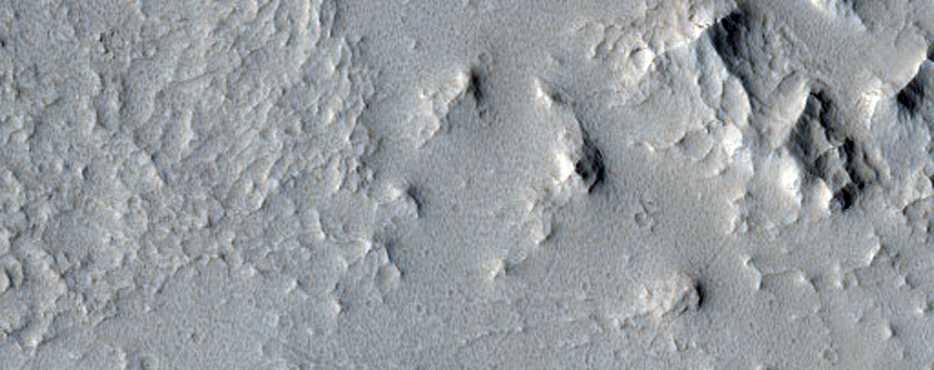 Trough and Ridges along Crater Slope