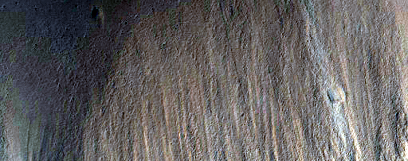 Steep Edge of Crater Ejecta in Amazonis Region