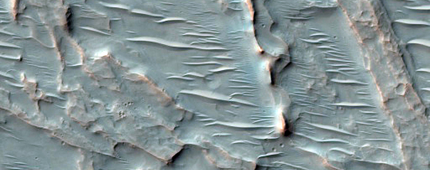 Fan Materials in Crater Southeast of Saheki Crater