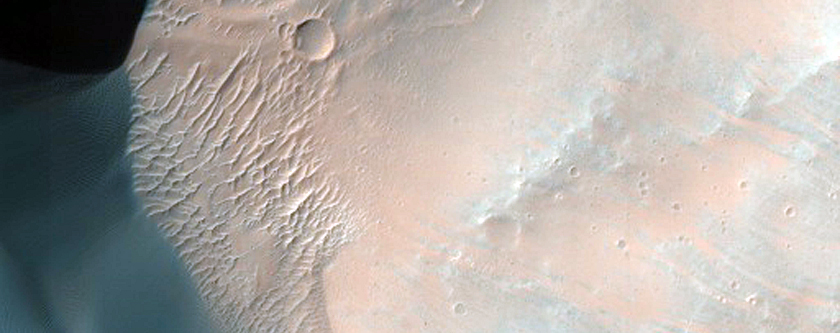 Monitor Slopes of Crater in Coprates Chasm