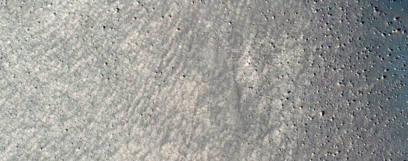 Polar Crater with Summer Ice