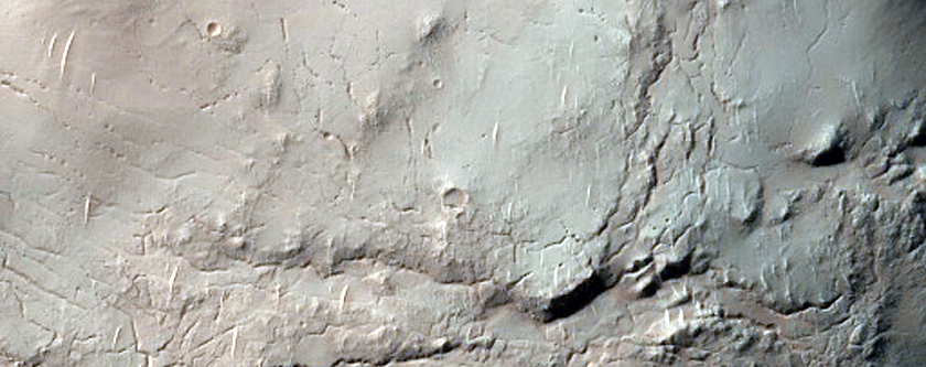 Layered Mesa in Crater in Noachis Terra