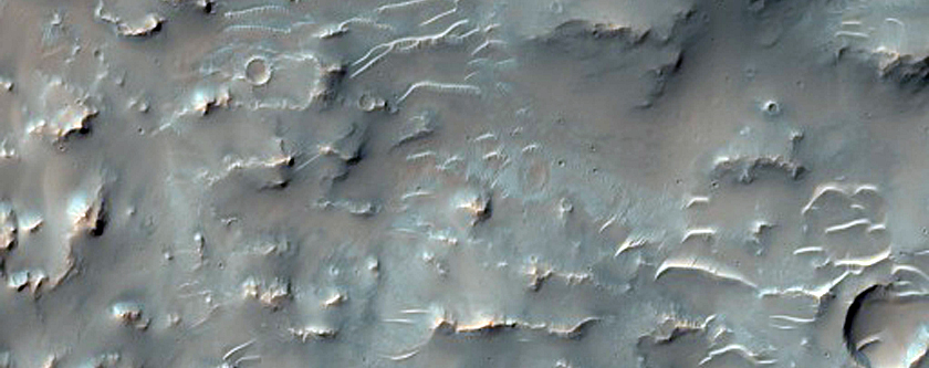 Ejecta and Rim of Well-Preserved Impact Crater