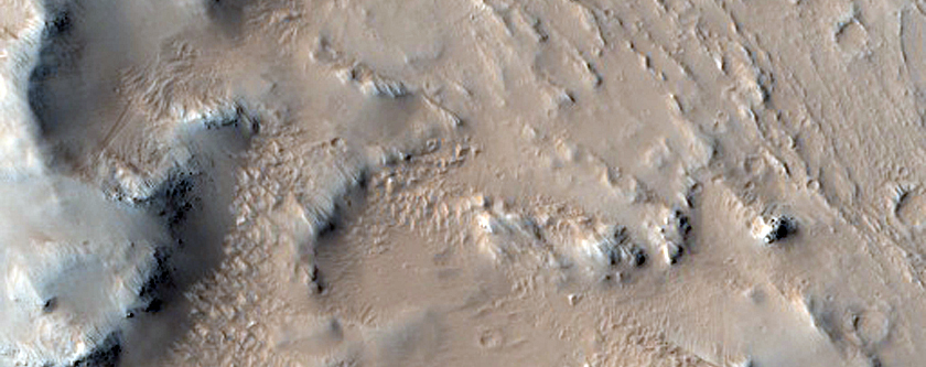 Landforms in Eastern Amazonis Planitia