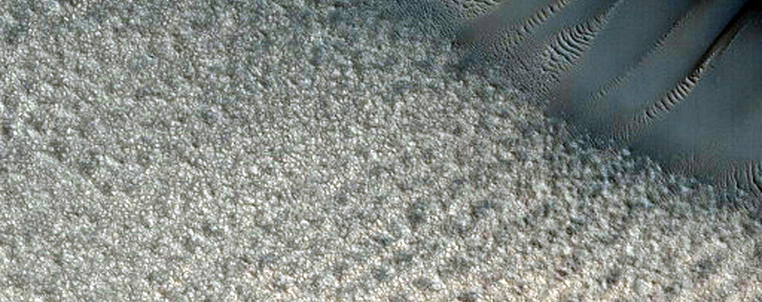 Polar Crater with Summer Ice