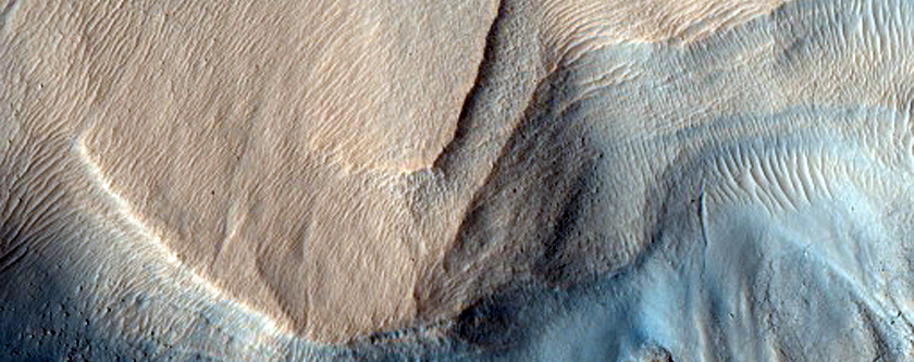 Lager i en krater i Utopia Planitia