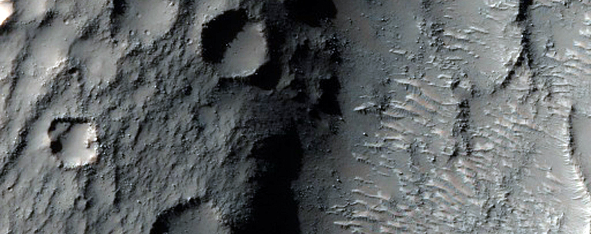 Tectonic Feature in Noachis Terra Southwest of Newcomb Crater