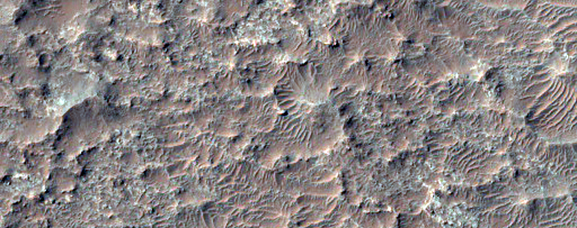 Intracrater Depression in Western Tyrrhena Terra