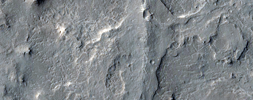 Curved and Branching Ridge in CTX Image 