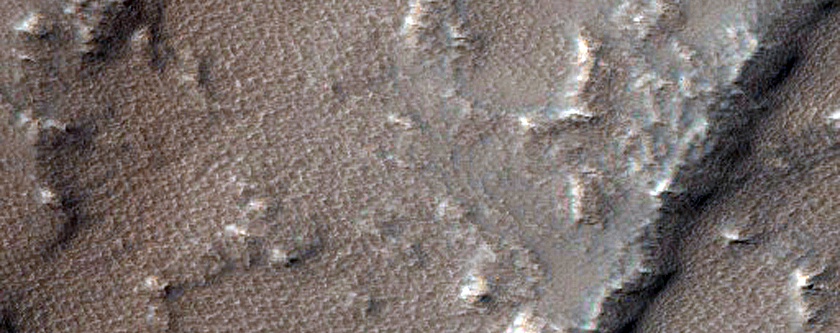 Graben and Lava Flows on Eastern Flank of Arsia Mons