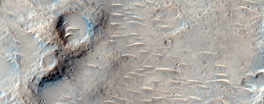 Channel Interacting with Ridge in Hesperia Planum