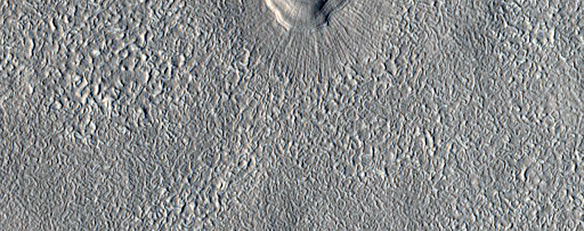 Doubly-Terraced Elongated Crater in Arcadia Planitia