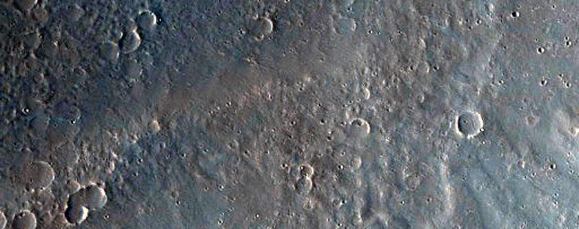Flow in Crater Near Amenthes Cavi