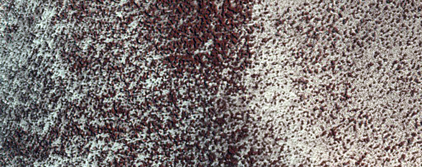 Crater at Edge of North Polar Layered Deposits