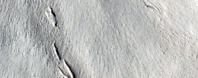Well-Preserved Impact Crater Near Phlegra Montes
