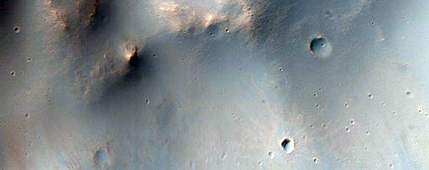 Valley Cut into Side of Crater in CTX Image 