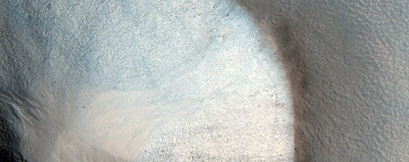 High-Latitude Gullied Crater