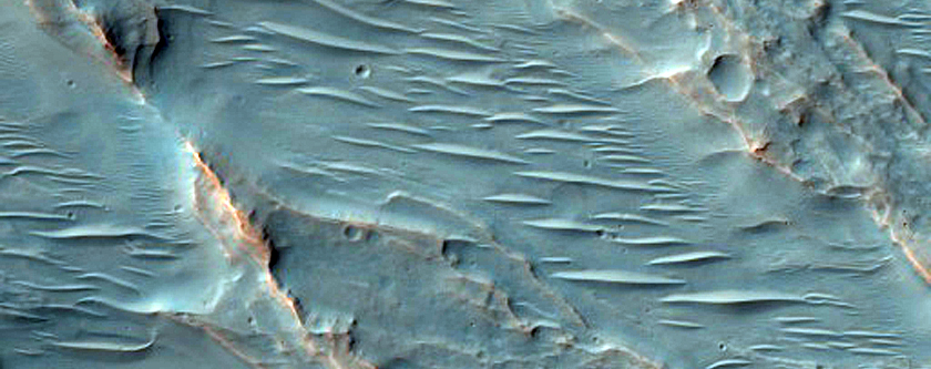 Fan Materials in Crater Southeast of Saheki Crater