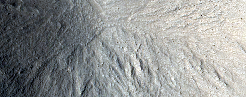 Crater in Hrad Vallis
