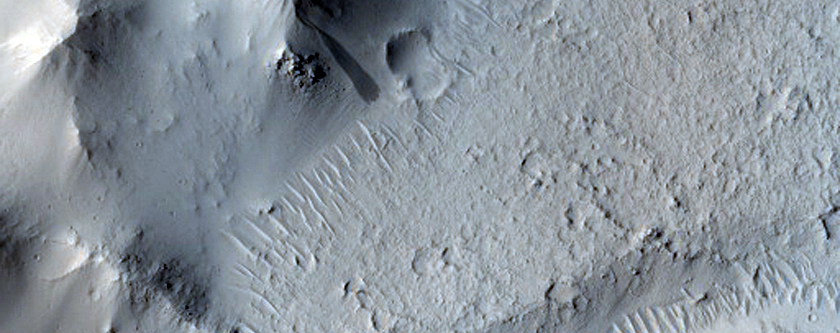 Layered Scarps on Crater Floor