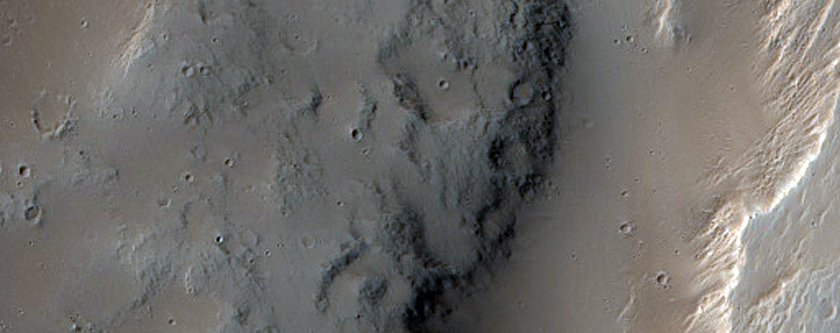 Curved Channel Southwest of Nicholson Crater
