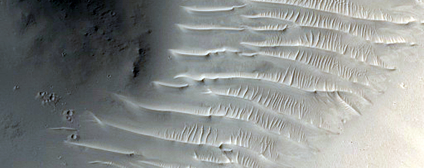 Well-Preserved Impact Crater on Rim of Larger Crater