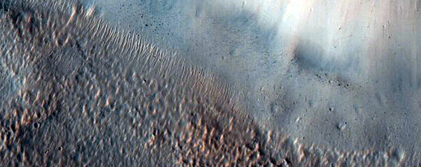 Acidalia Planitia Ridge and Small Knobs