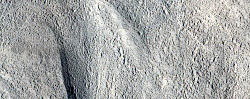 Meandering Channel Near Crater in Northwest Arabia Terra