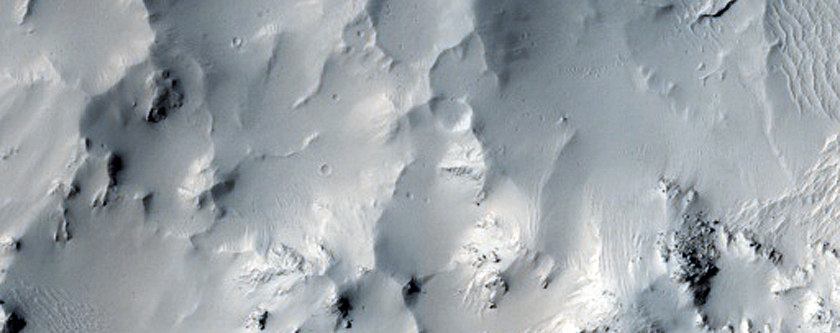 Central Structure of Impact Crater West of Apollinaris Patera