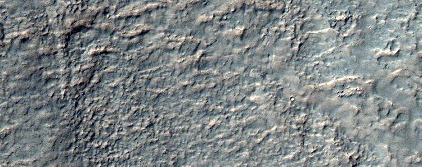 Rock Exposed in Crater Wall