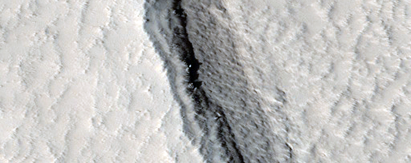 Alba Patera Lava Flow Cut by Graben